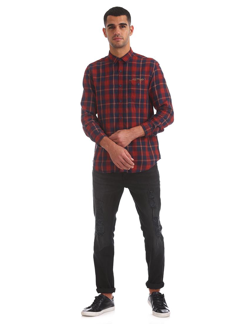 red checkered casual shirt - 17739479 - Standard Image - 3