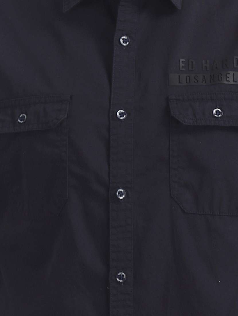 navy blue solid casual shirt - 17739494 - Standard Image - 5