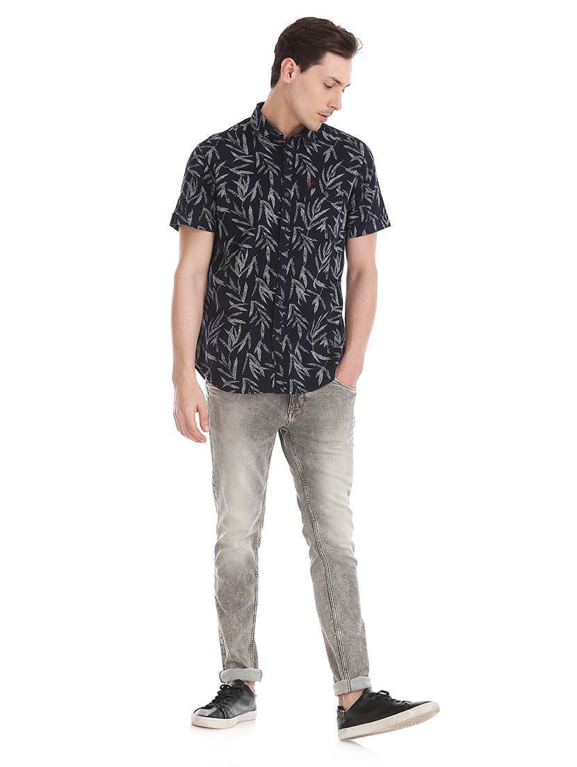 navy blue printed casual shirt - 17739506 -  Standard Image - 3