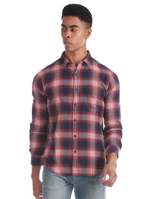 mens checks casual shirt - 17739533 - Standard Image - 0