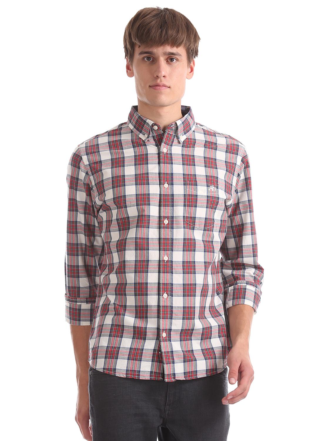 white checkered casual shirt - 17739563 -  Zoom Image - 0