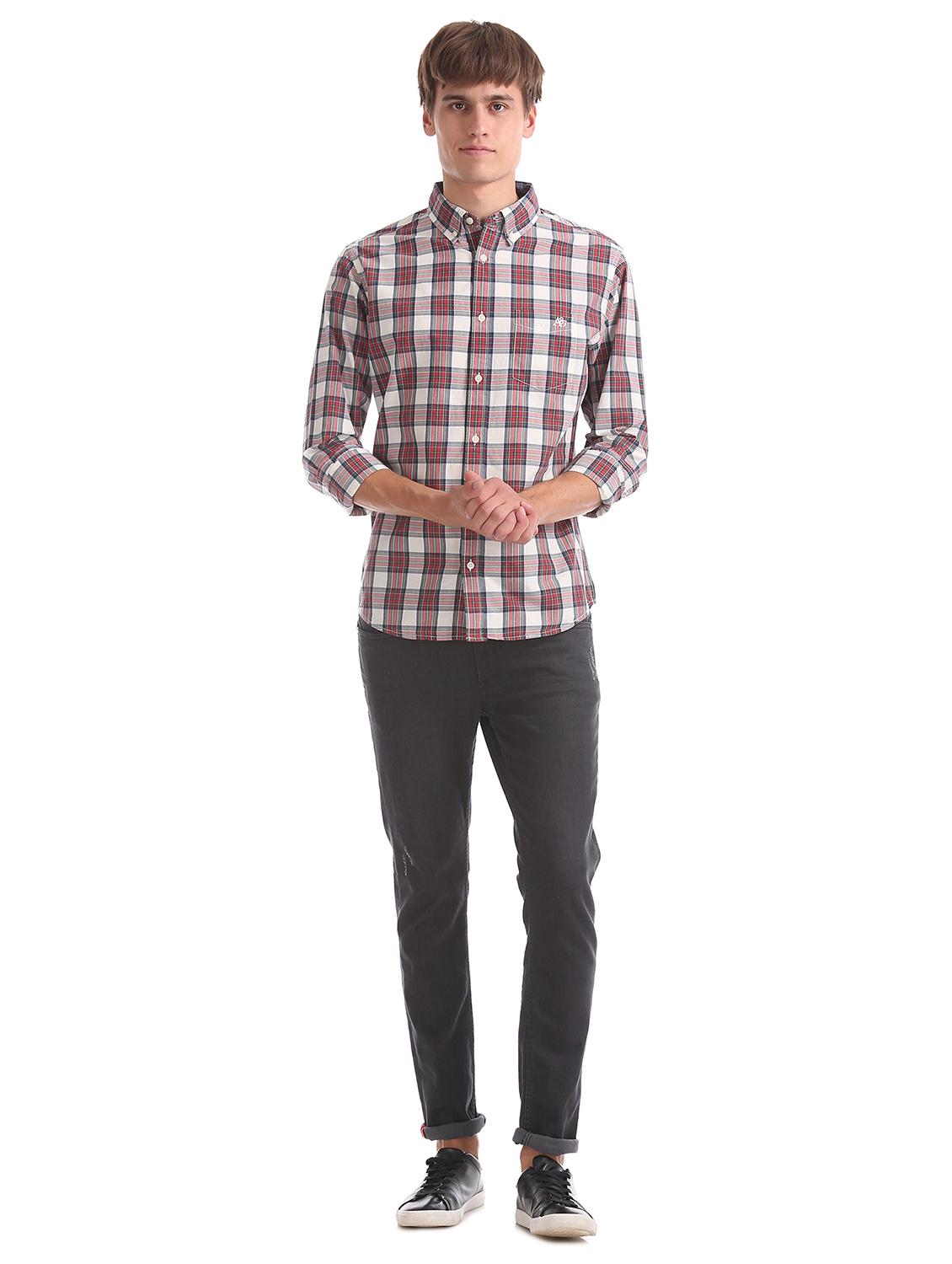 white checkered casual shirt - 17739563 - Standard Image - 3