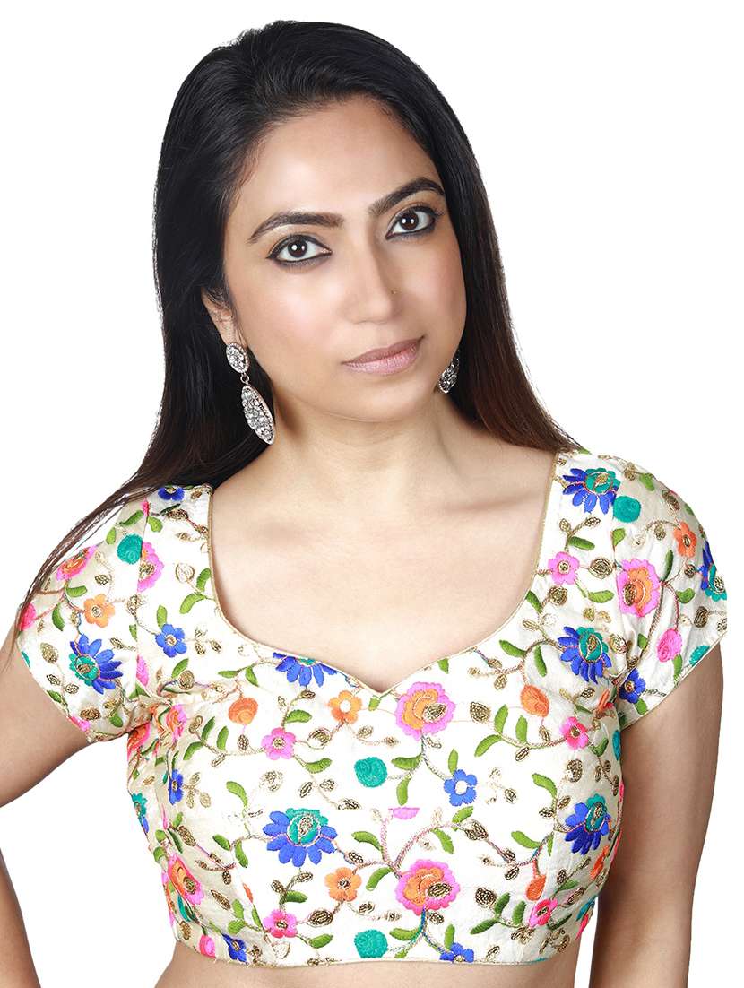 gold dupion embroidered blouse