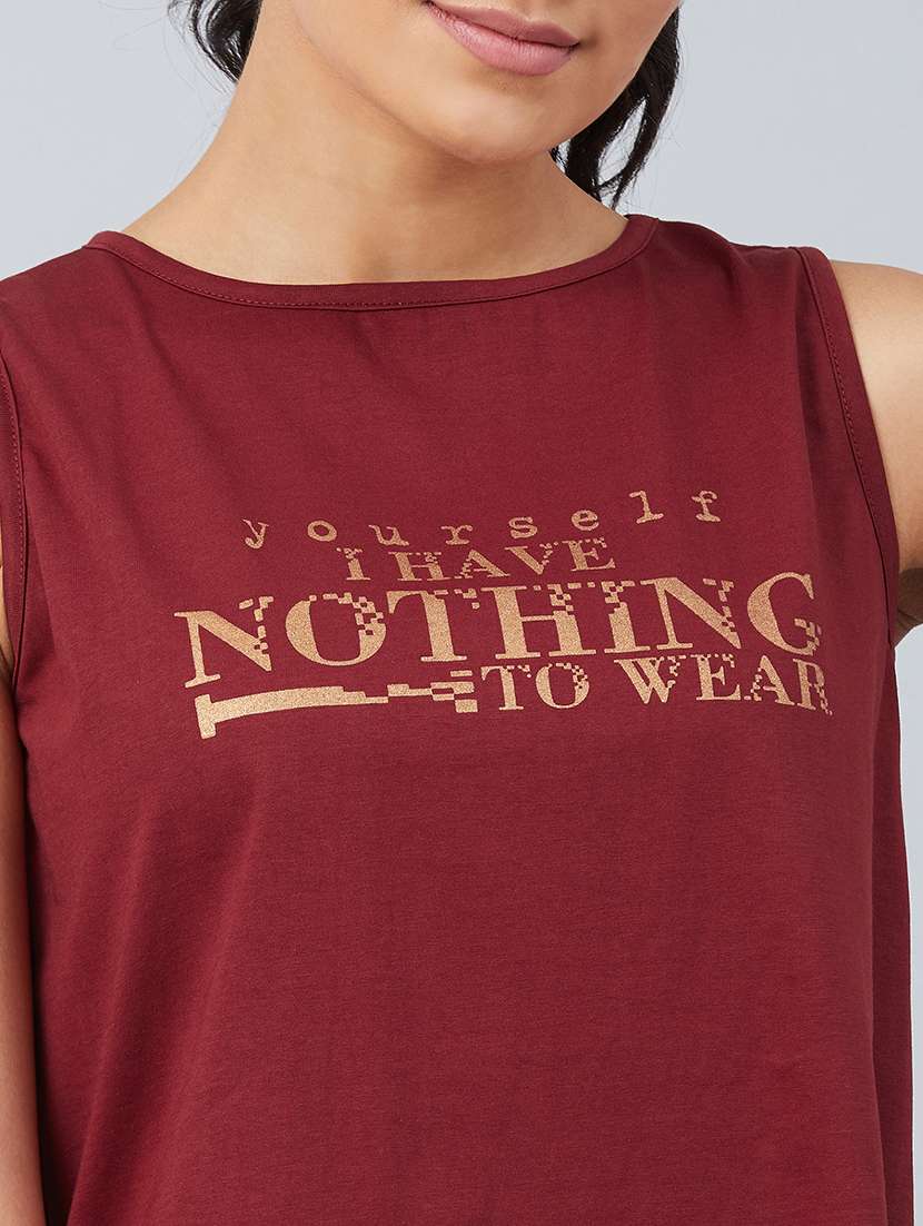 women's chest print round neck t-shirt - 17739990 -  Standard Image - 5