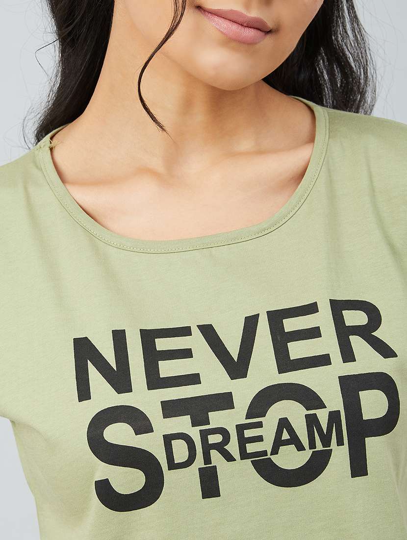 olive cotton crop tshirt - 17739994 - Standard Image - 5