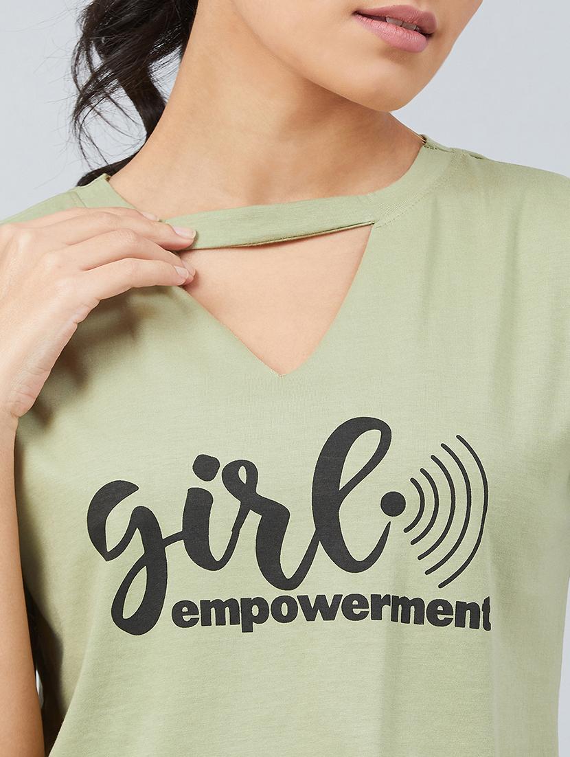 women's crop keyhole neck t-shirt - 17740005 - Standard Image - 5