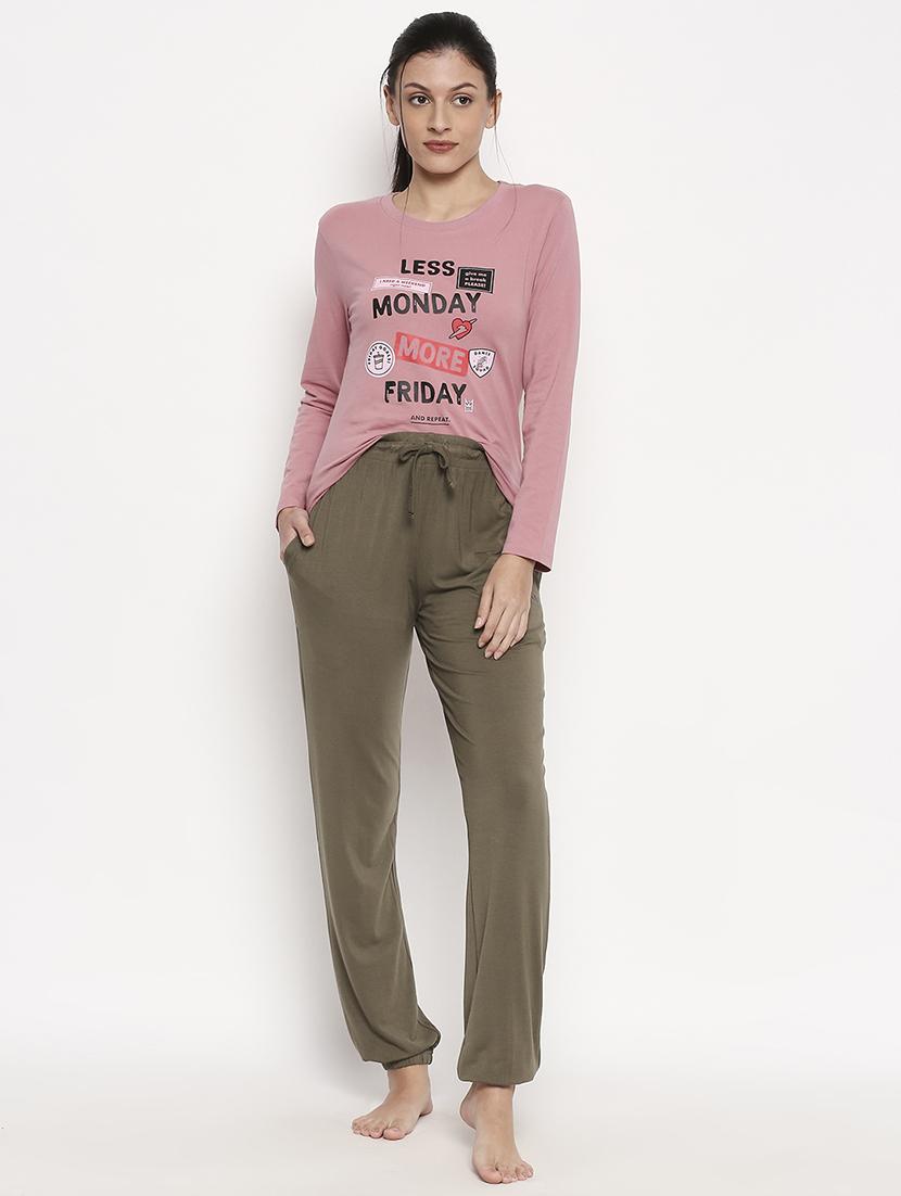 high rise solid pyjama - 17740172 - Standard Image - 3