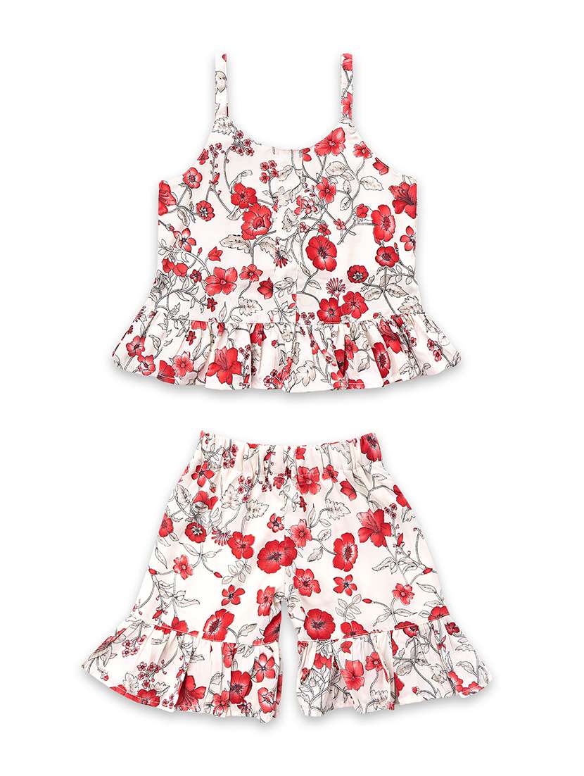 floral top with shorts set - 17740428 - Zoom Image - 0