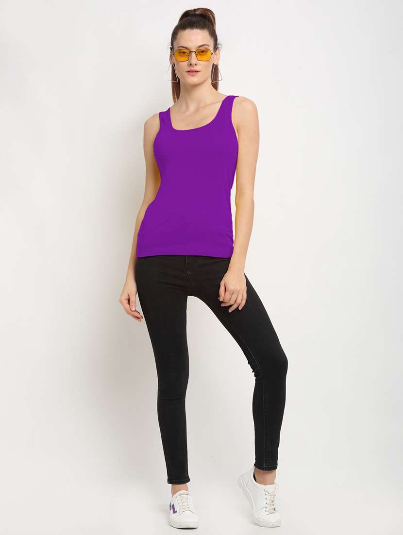 scoop neck solid camisole - 17740450 - Standard Image - 3