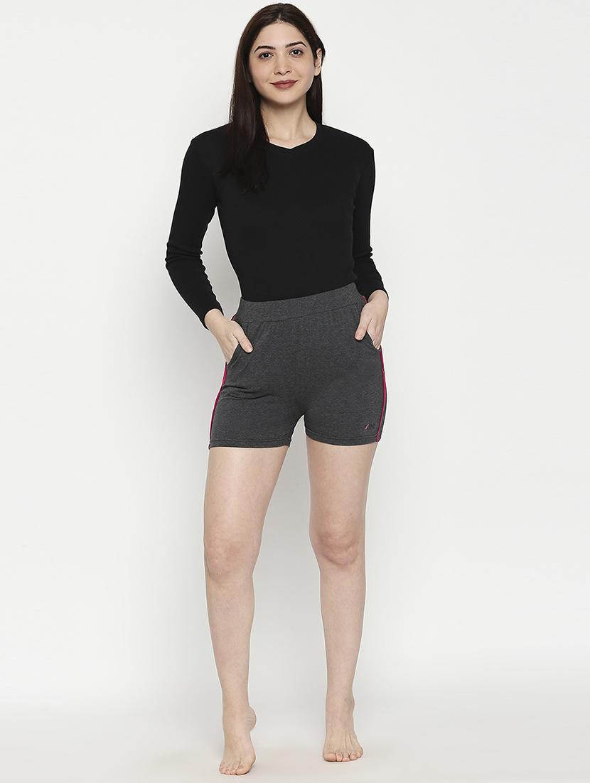 high rise solid shorts - 17740460 - Standard Image - 3