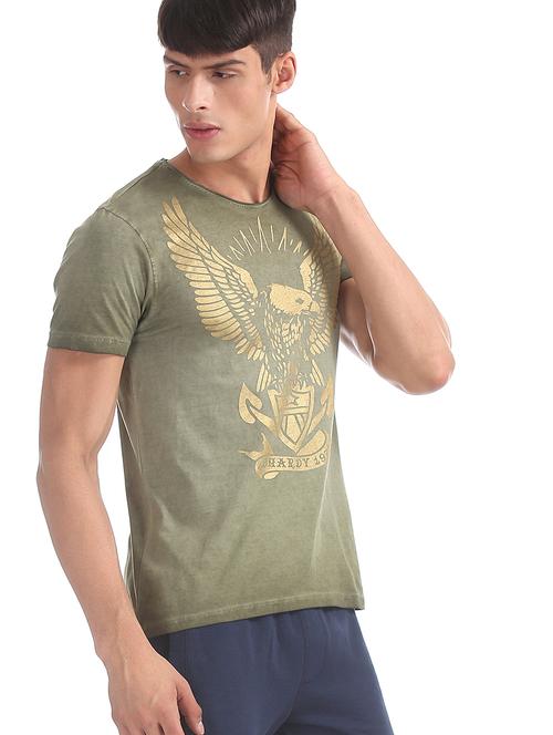 green front print t-shirt - 17740740 - Standard Image - 0