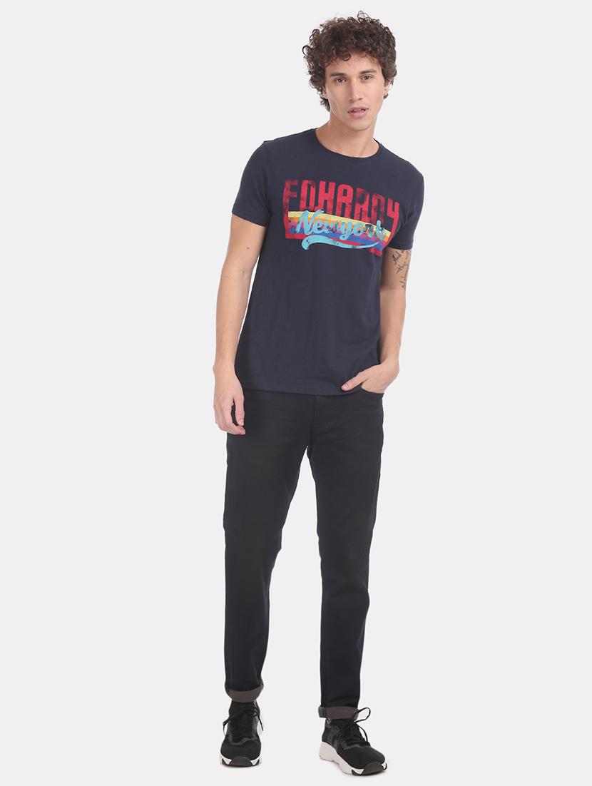 blue chest print t-shirt - 17740751 - Standard Image - 3