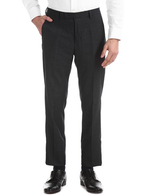 blue striped flat front formal trouser - 17741796 - Standard Image - 0