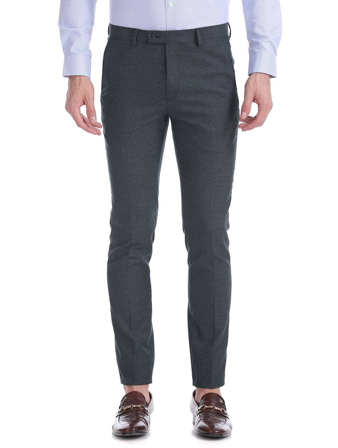 grey textured flat front formal trouser - 17742071 - Zoom Image - 0