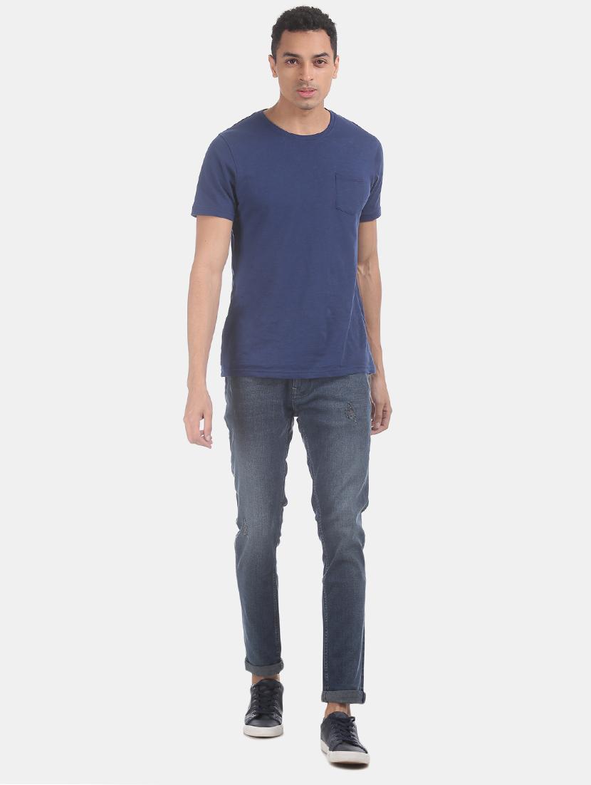 blue stone washed denim jeans - 17742374 - Standard Image - 3