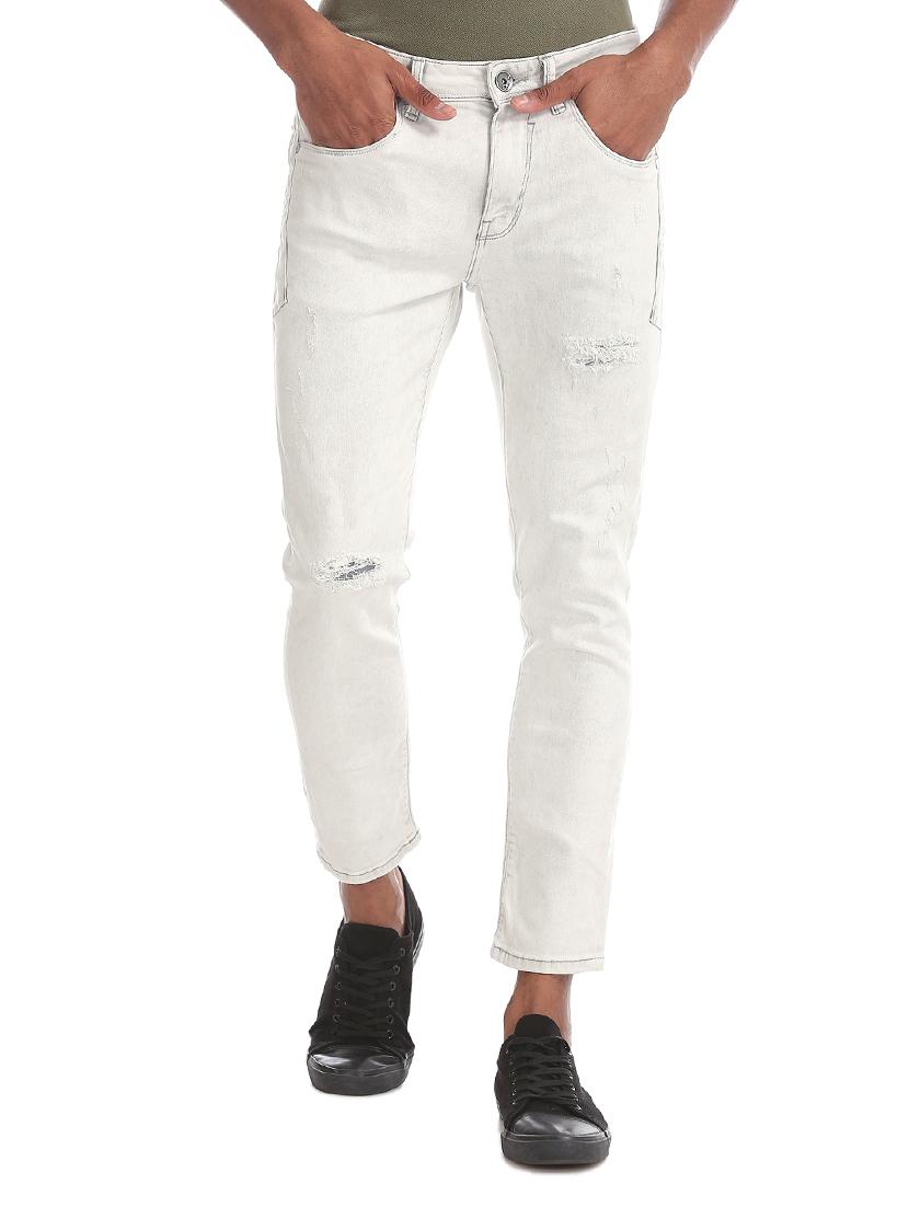 white distressed denim jeans  - 17742408 -  Zoom Image - 0