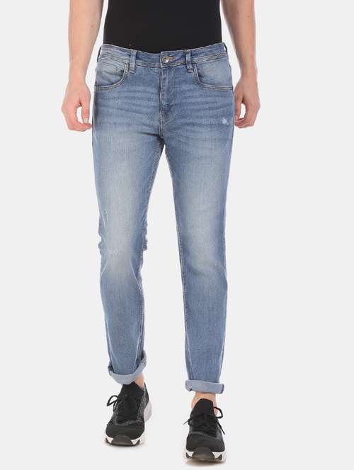 blue light washed denim jeans  - 17742475 -  Standard Image - 0