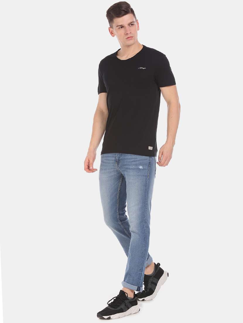 blue light washed denim jeans - 17742475 - Standard Image - 3