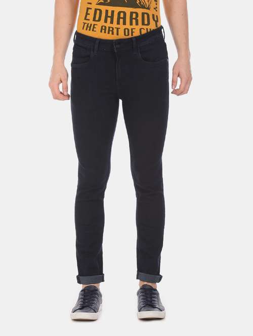 black plain denim jeans  - 17742492 -  Standard Image - 0