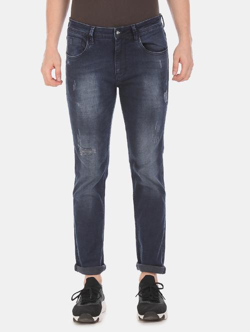 mens slim fit distressed jeans - 17742495 - Standard Image - 0