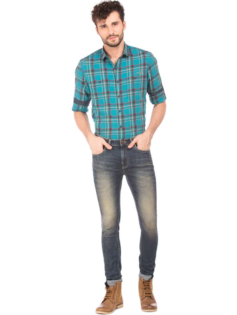 blue light washed denim jeans - 17742521 - Standard Image - 3