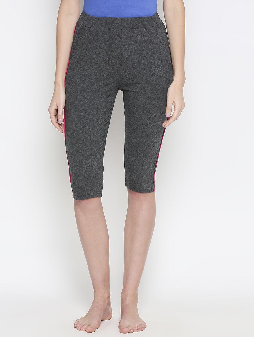 grey cotton regular capris - 17742684 -  Zoom Image - 0