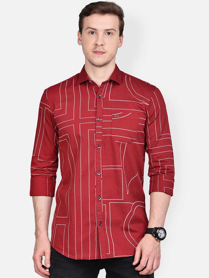 red printed casual shirt - 17744253 -  Zoom Image - 0
