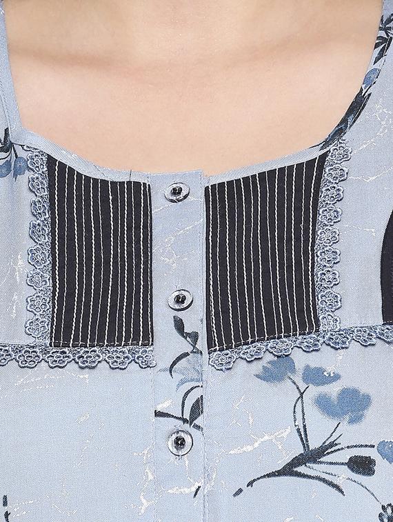 square neck printed nightwear gown - 17744343 - Standard Image - 3