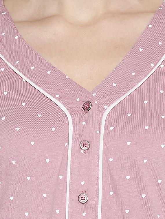v-neck polka dot nightwear gown - 17744384 - Standard Image - 3