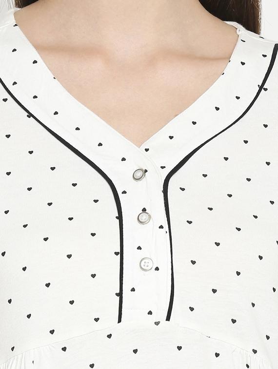 v-neck polka dot nightwear gown - 17744385 - Standard Image - 3