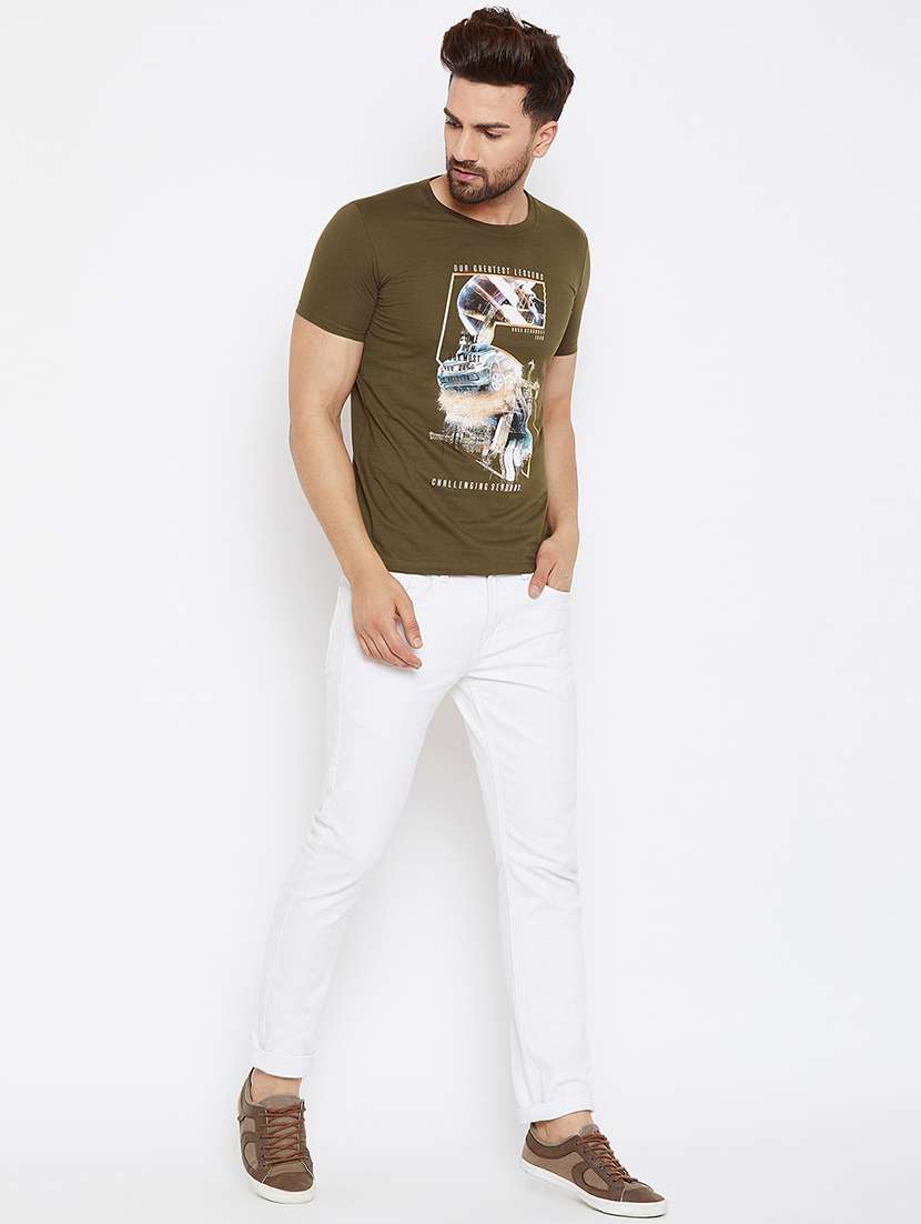 brown printed t-shirt - 17745648 - Standard Image - 3