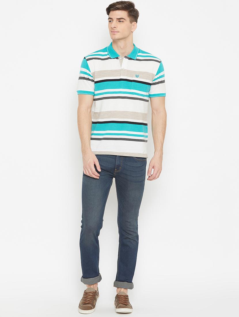 blue striped polo t-shirt - 17745656 - Standard Image - 3