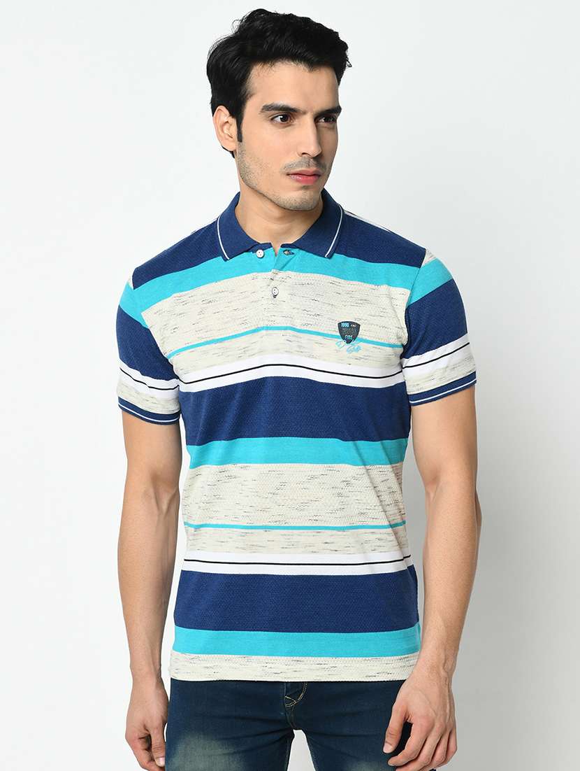 blue striped polo t-shirt - 17745663 - Zoom Image - 0