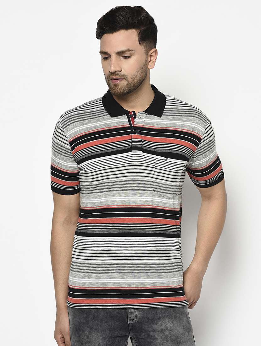 black striped polo t-shirt - 17745692 - Zoom Image - 0