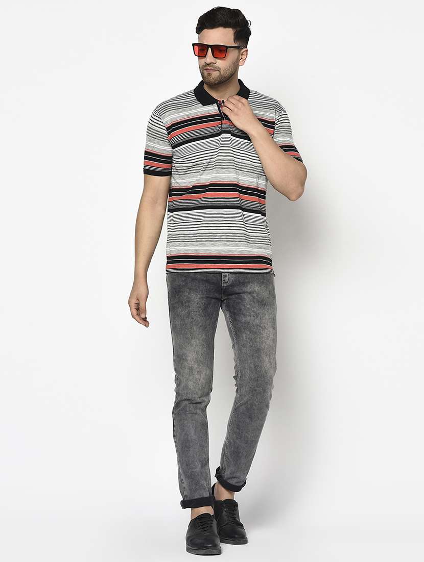 black striped polo t-shirt - 17745692 - Standard Image - 3