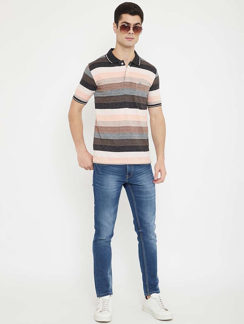multi colored striped polo t-shirt - 17745693 - Standard Image - 3