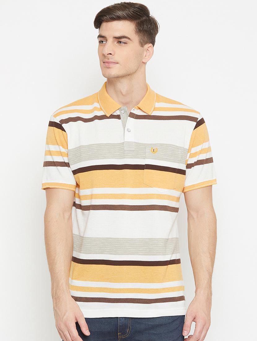 yellow striped polo t-shirt - 17745701 -  Zoom Image - 0
