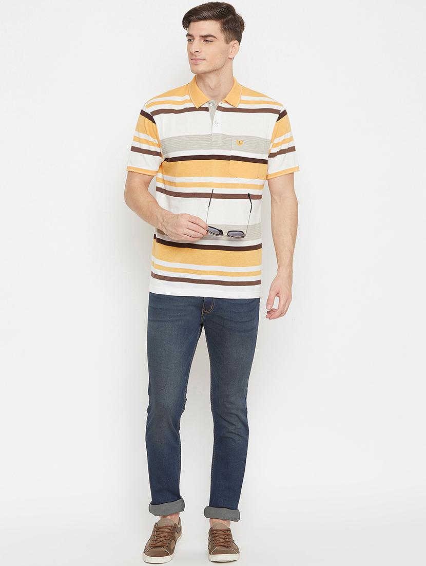 yellow striped polo t-shirt - 17745701 - Standard Image - 3