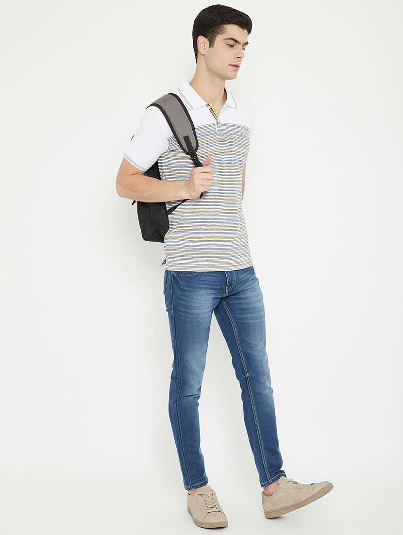 white striped polo t-shirt - 17745717 - Standard Image - 3