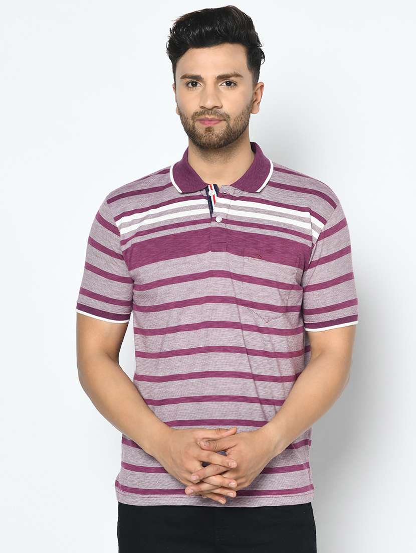 purple striped polo t-shirt - 17745752 - Zoom Image - 0