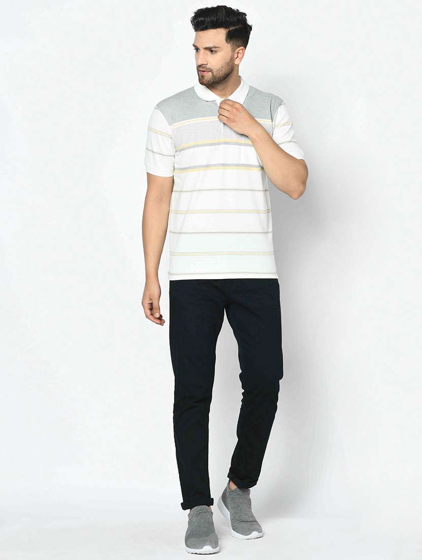 off white striped polo t-shirt - 17745758 - Standard Image - 3