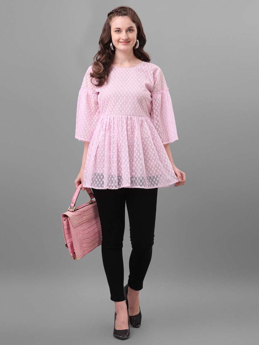 tie back dobby top  - 17748598 -  Standard Image - 3