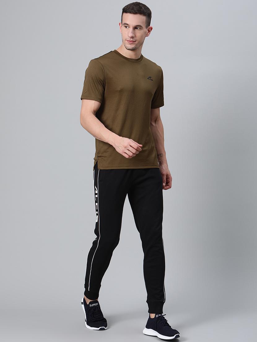 olive green self design t-shirt - 17749577 - Standard Image - 3
