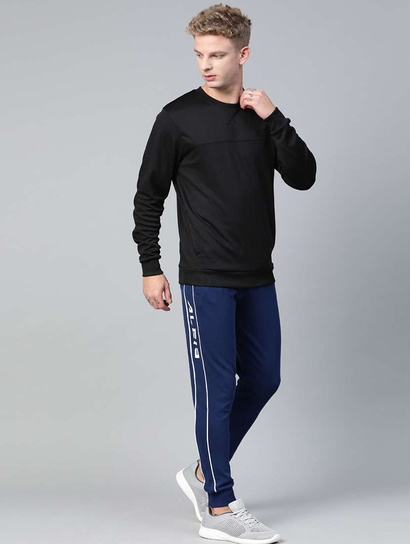 navy blue side taped joggers - 17749649 - Standard Image - 3
