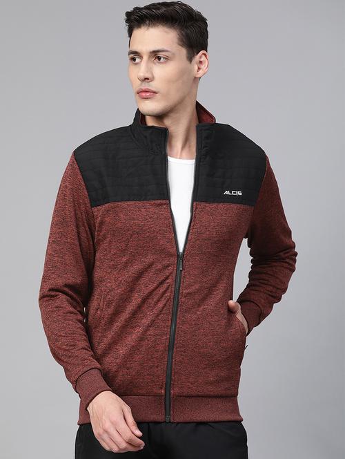 brown printed cut & sew casual jacket - 17749695 - Standard Image - 0