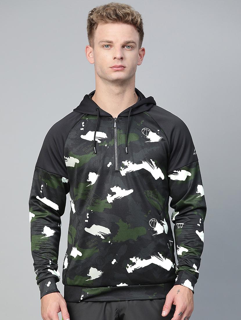 olive green camouflage raglan sweatshirt - 17749699 -  Zoom Image - 0