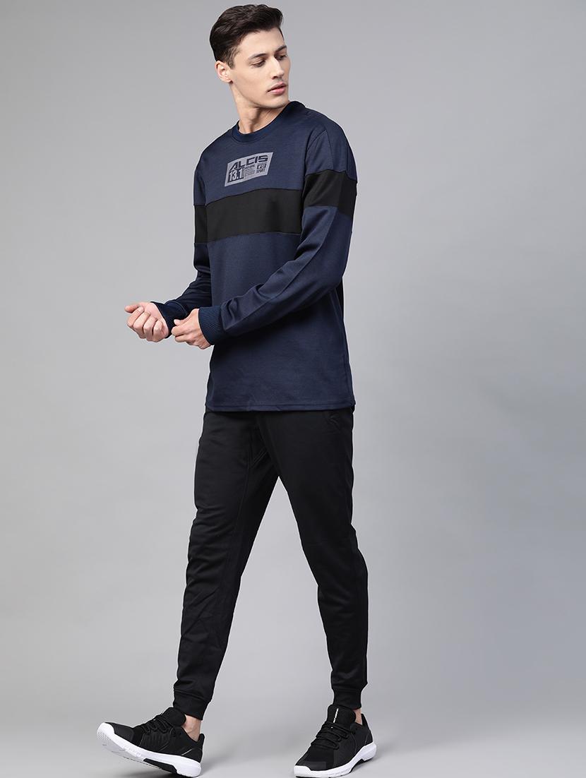 navy blue printed cut & sew sweatshirt - 17749723 - Standard Image - 3