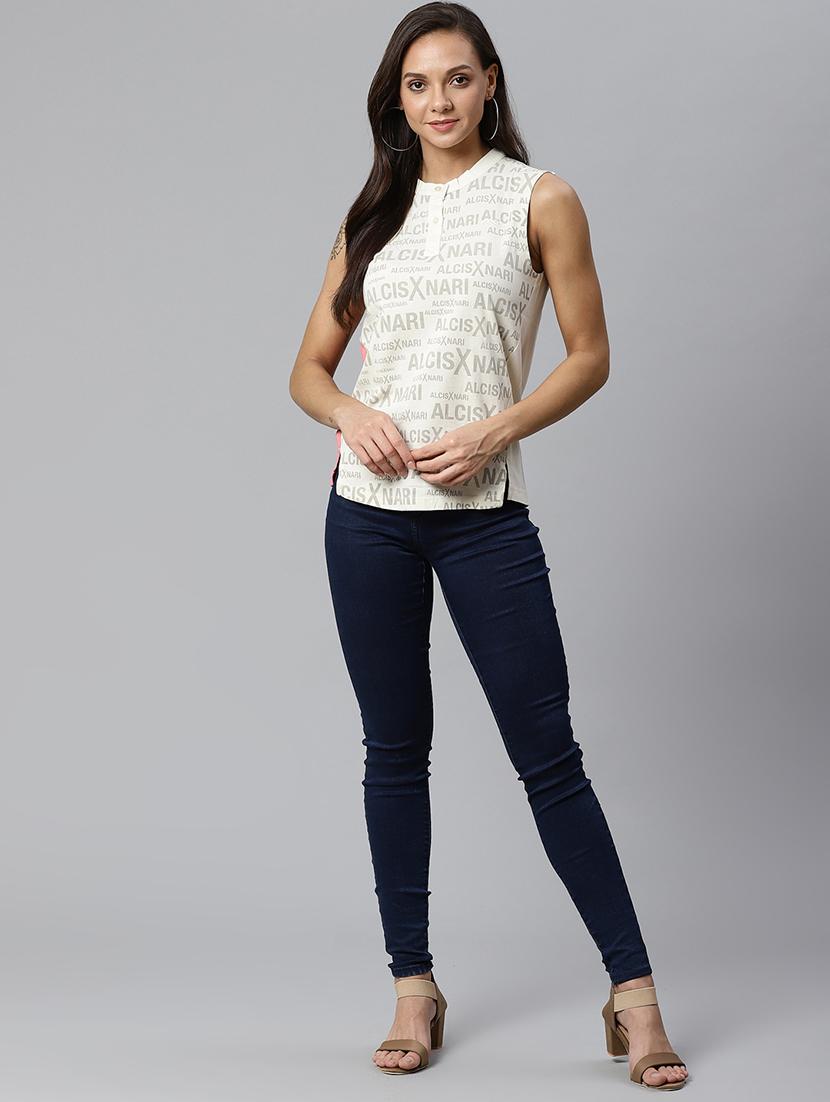 henley neck printed top - 17749848 - Standard Image - 3