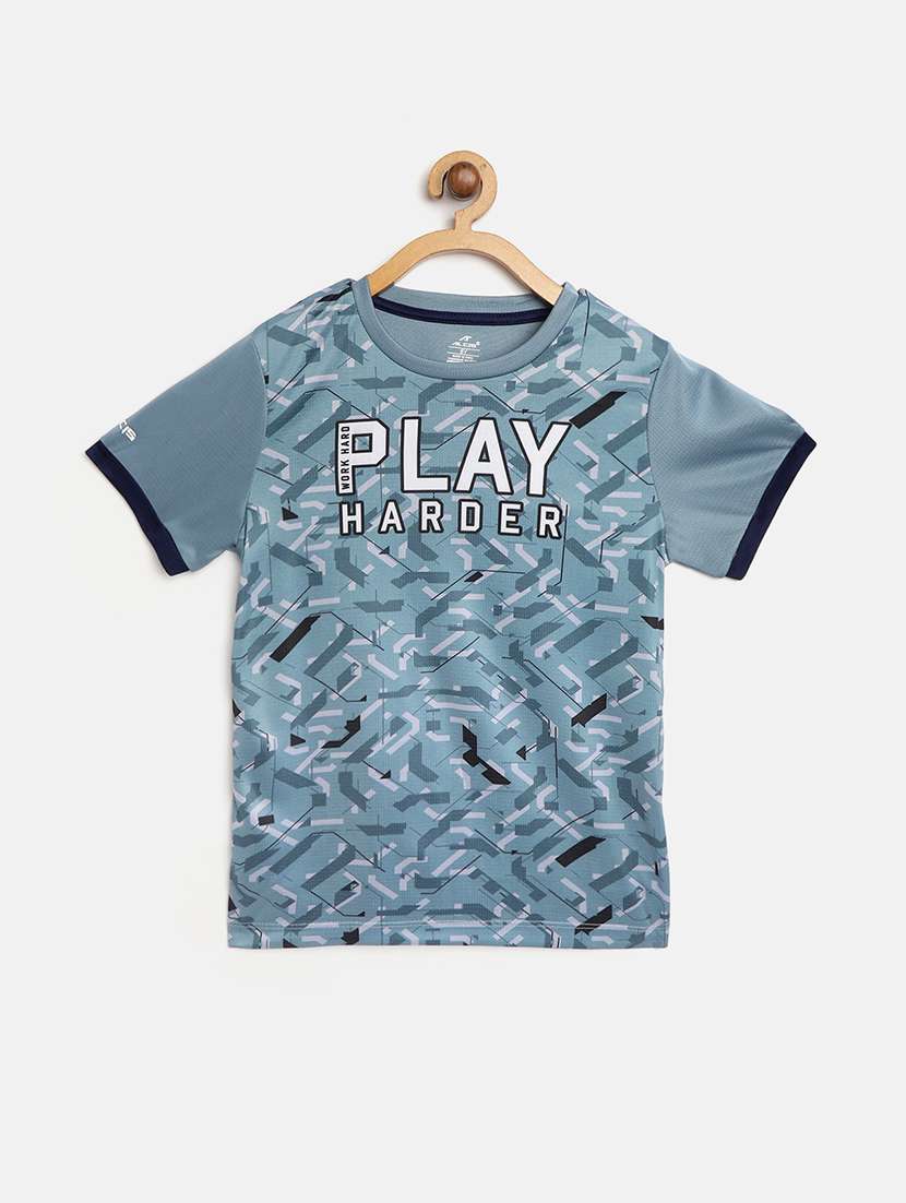 blue printed t-shirt 