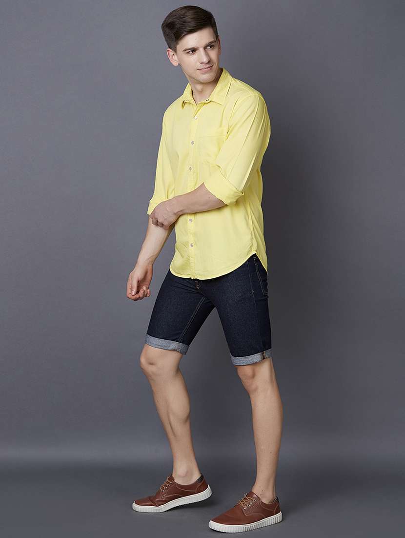 yellow solid casual shirt - 17750276 -  Standard Image - 3